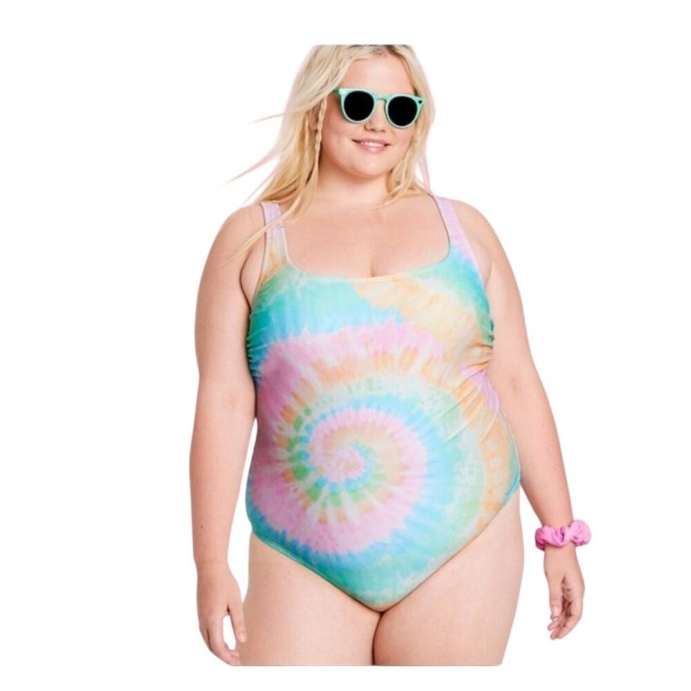 Stoney Clover Lane x Target 24w pastel rainbow tie dye one piece swimsuit